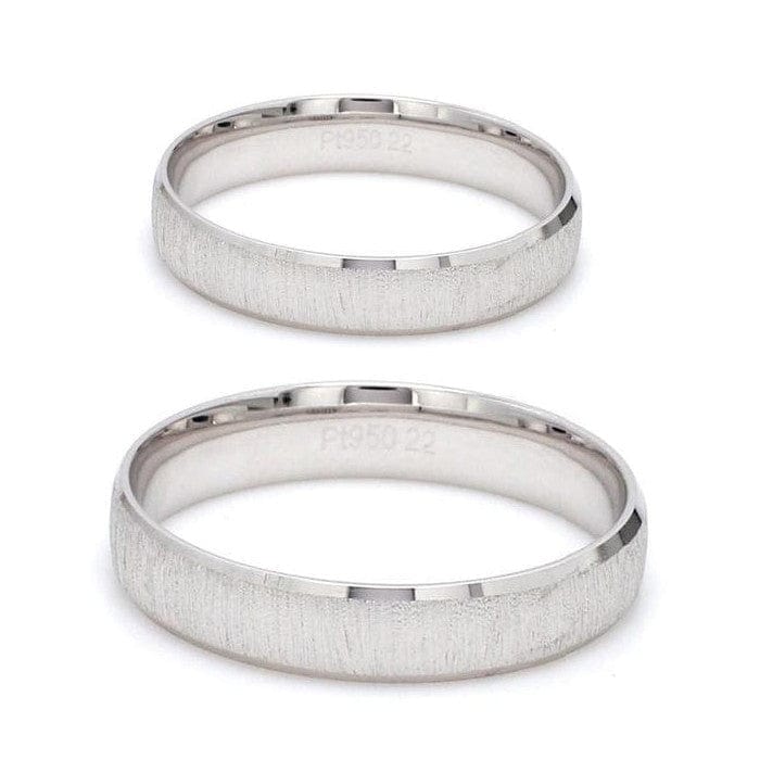 Jewelove™ Rings Japanese Textured Platinum Love Bands JL PT 606