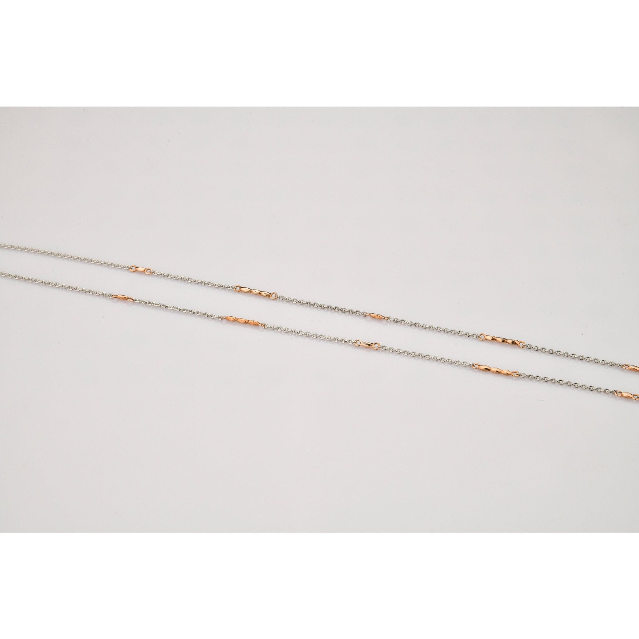 Lightweight Platinum and Rose Gold Chain for Women JL PT 790