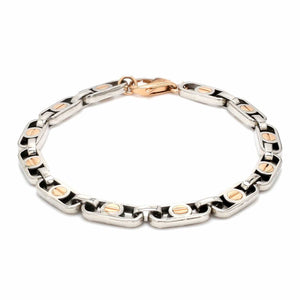 Jewelove™ Bangles & Bracelets Lightweight Platinum & Rose Gold Bracelet for Men JL PTB 1076