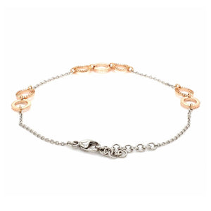 Jewelove™ Bangles & Bracelets Lightweight Platinum + Rose Gold Bracelet for Women JL PTB 764