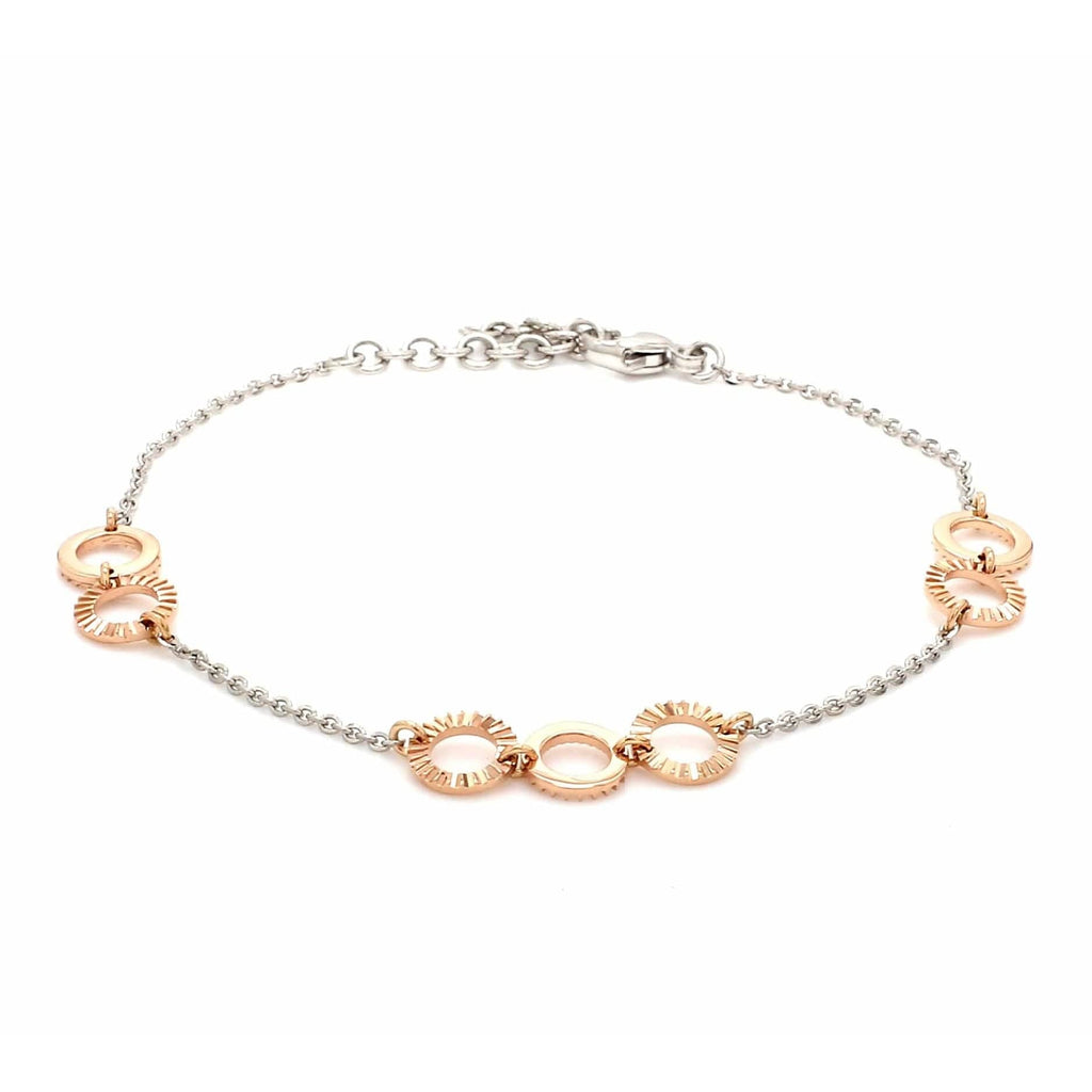 Jewelove™ Bangles & Bracelets Lightweight Platinum + Rose Gold Bracelet for Women JL PTB 764