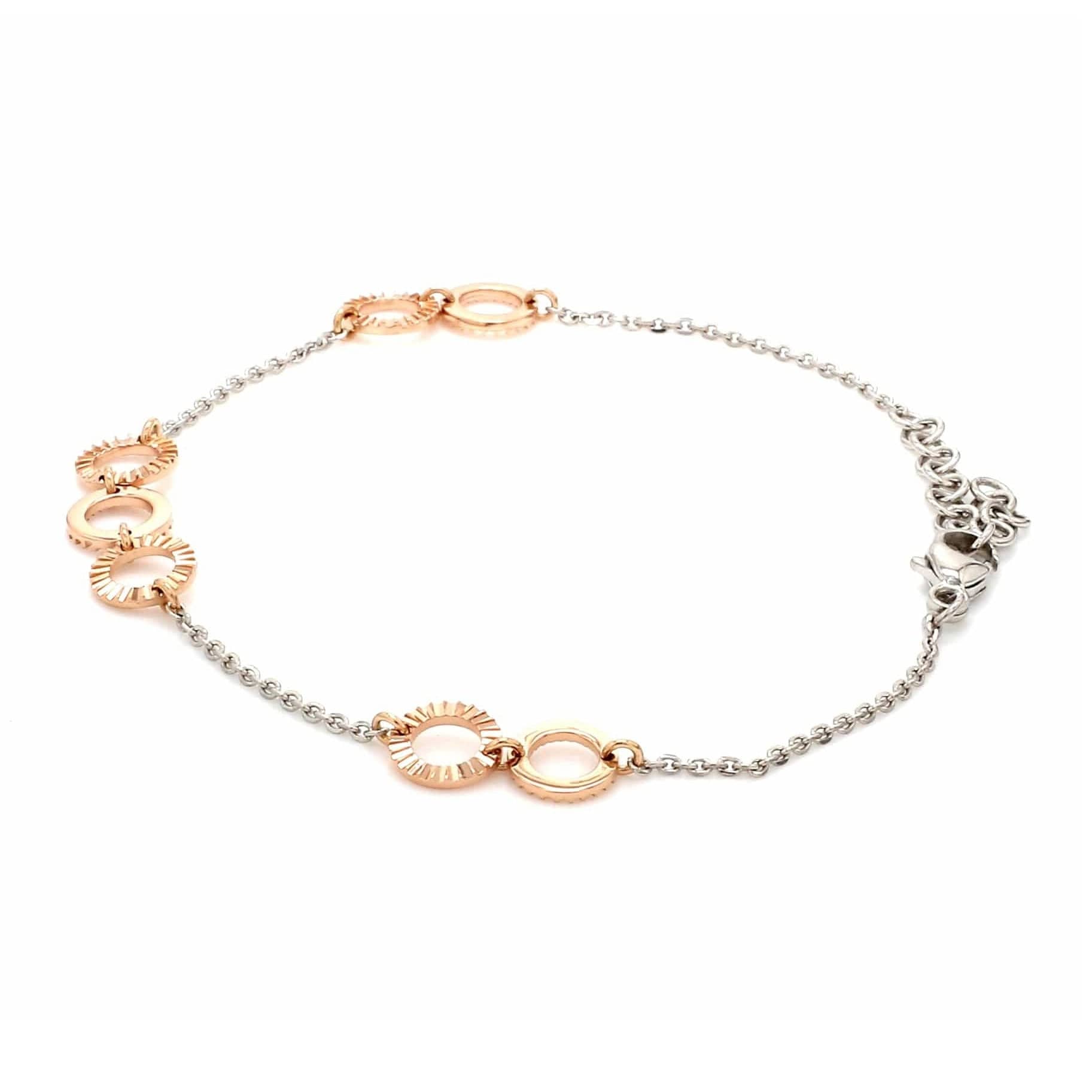 Jewelove™ Bangles & Bracelets Lightweight Platinum + Rose Gold Bracelet for Women JL PTB 764