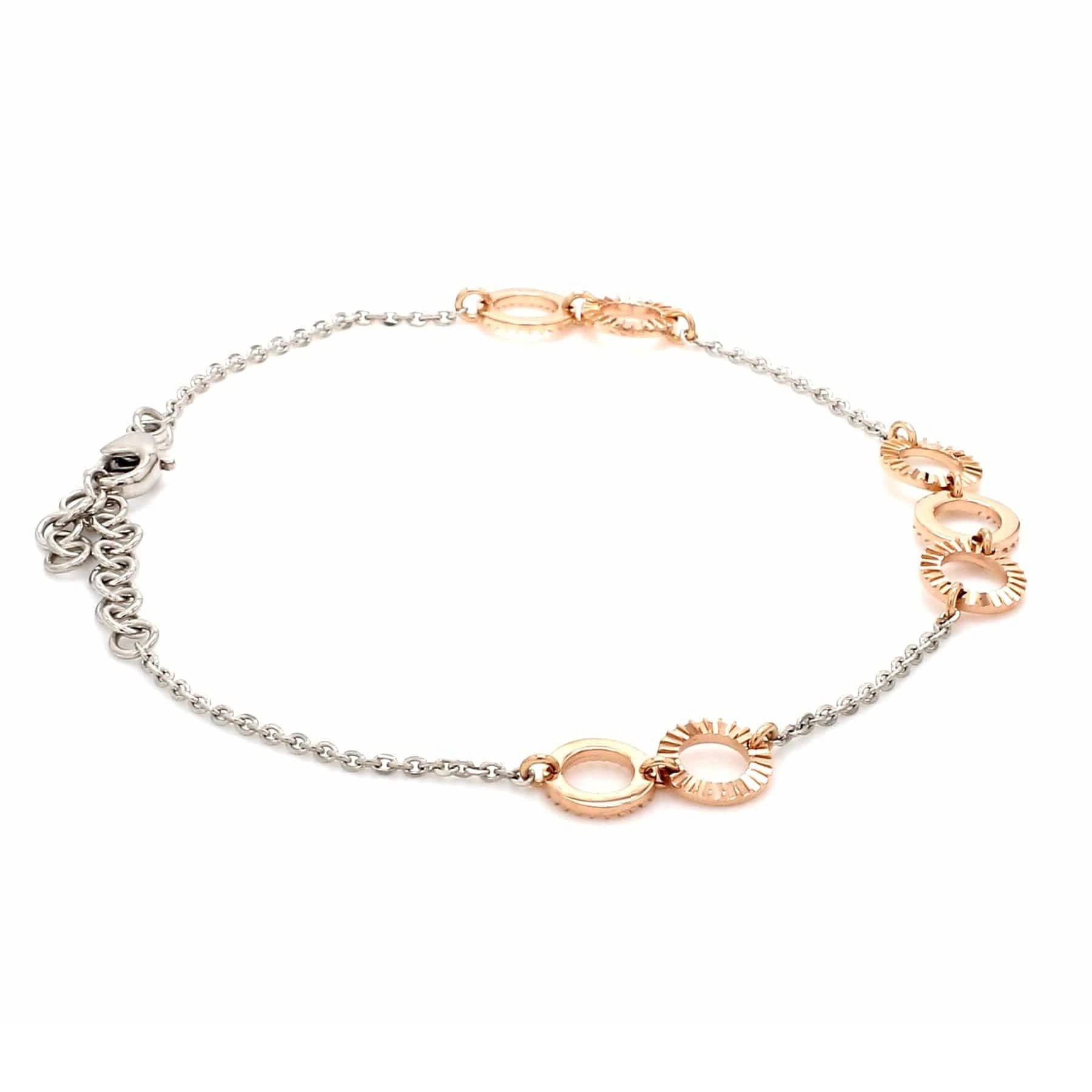 Jewelove™ Bangles & Bracelets Lightweight Platinum + Rose Gold Bracelet for Women JL PTB 764