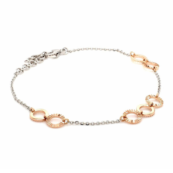 Jewelove™ Bangles & Bracelets Lightweight Platinum + Rose Gold Bracelet for Women JL PTB 764