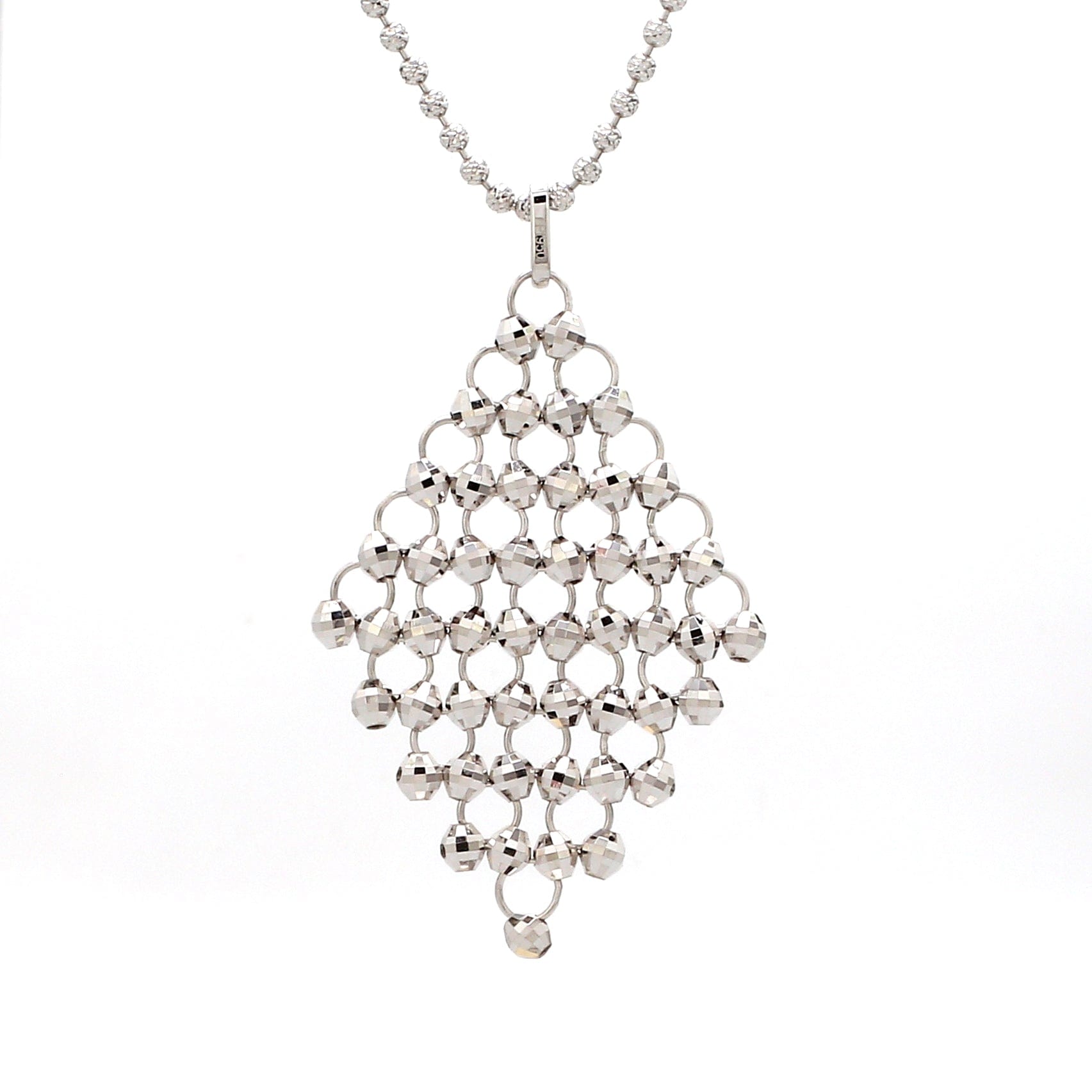 Jewelove™ Pendants Limited Edition : Japanese Platinum Pendant with Diamond Cut Balls for Women JL PT P 181