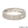 Jewelove™ Rings Matte Finish Platinum Love Bands with Parallel Lines JL PT 421