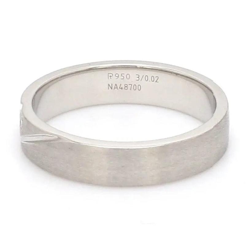 Jewelove™ Rings Matte Finish Platinum Love Bands with Slanting Lines JL PT 474