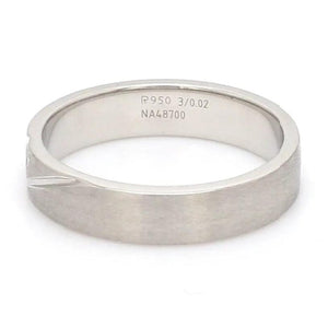 Jewelove™ Rings Matte Finish Platinum Love Bands with Slanting Lines JL PT 474