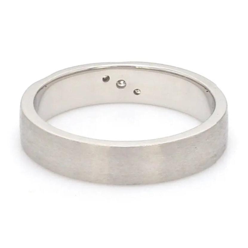 Jewelove™ Rings Matte Finish Platinum Love Bands with Slanting Lines JL PT 474