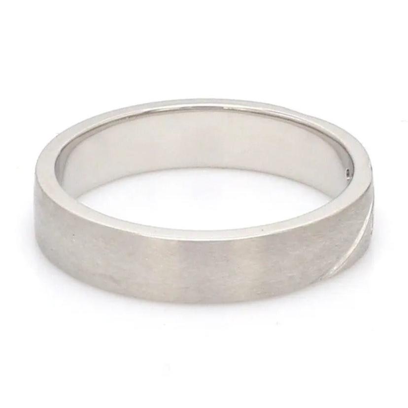 Jewelove™ Rings Matte Finish Platinum Love Bands with Slanting Lines JL PT 474