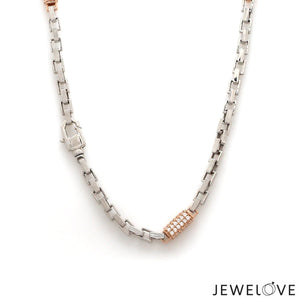 Jewelove™ Chains Men of Platinum | 18K Rose Gold Diamond Chain for Men JL PT CH 1325