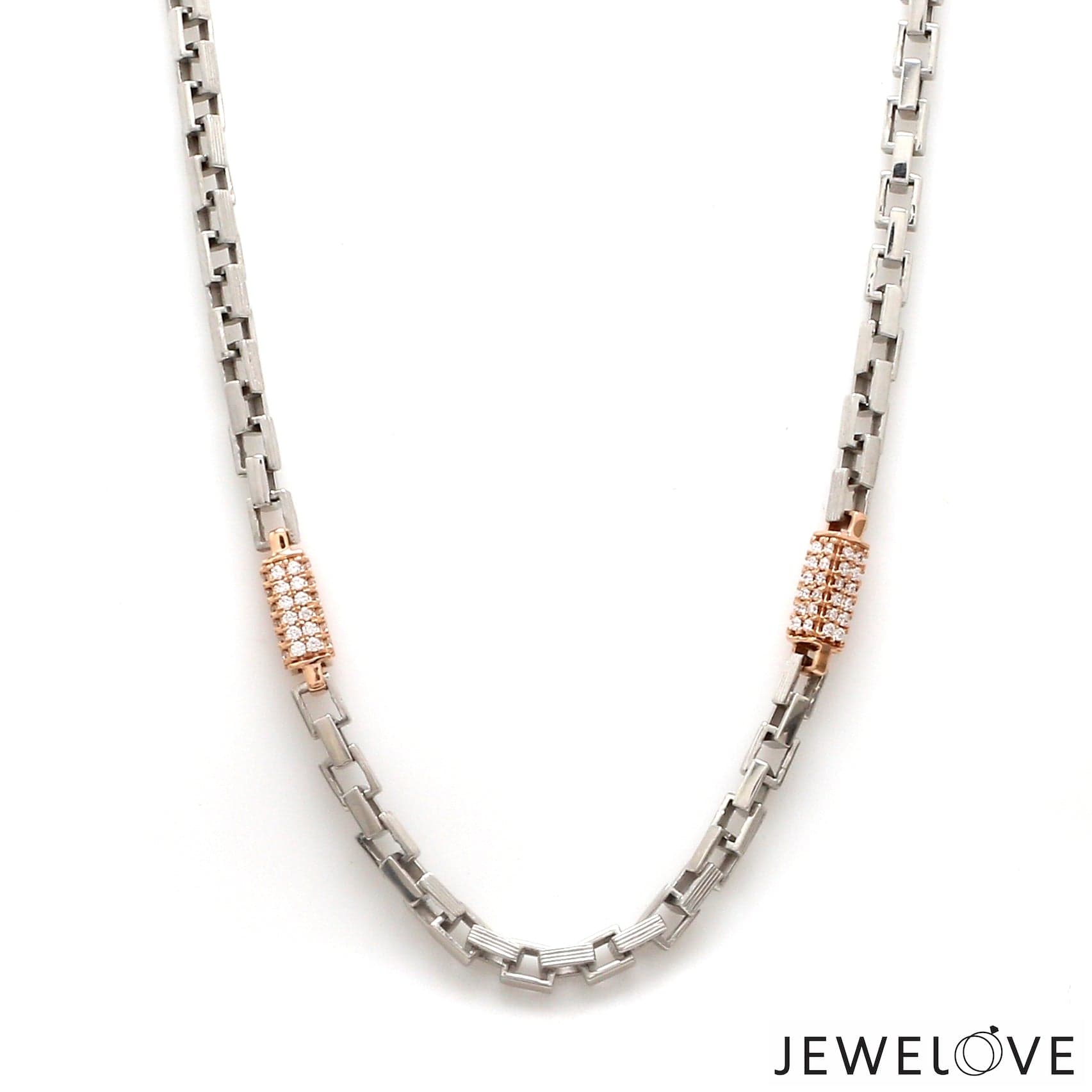 Jewelove™ Chains Men of Platinum | 18K Rose Gold Diamond Chain for Men JL PT CH 1325