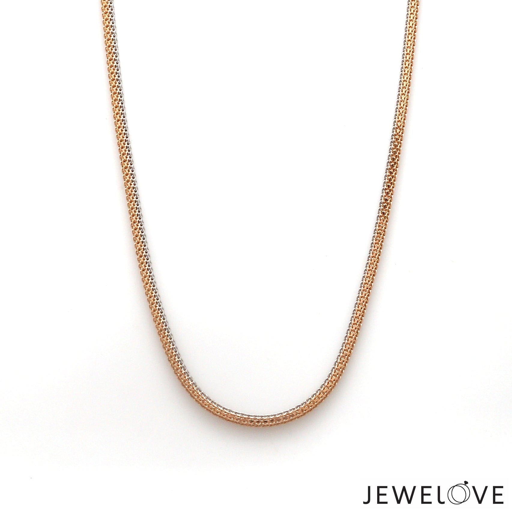 Jewelove™ Chains 22 inches Men of Platinum | 18K Rose Gold Pendant with Double Side Chain for Men JL PT CH MSD 102