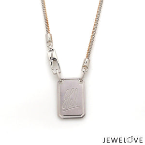 Jewelove™ Chains 22 inches Men of Platinum | 18K Rose Gold Pendant with Double Side Chain for Men JL PT CH MSD 102