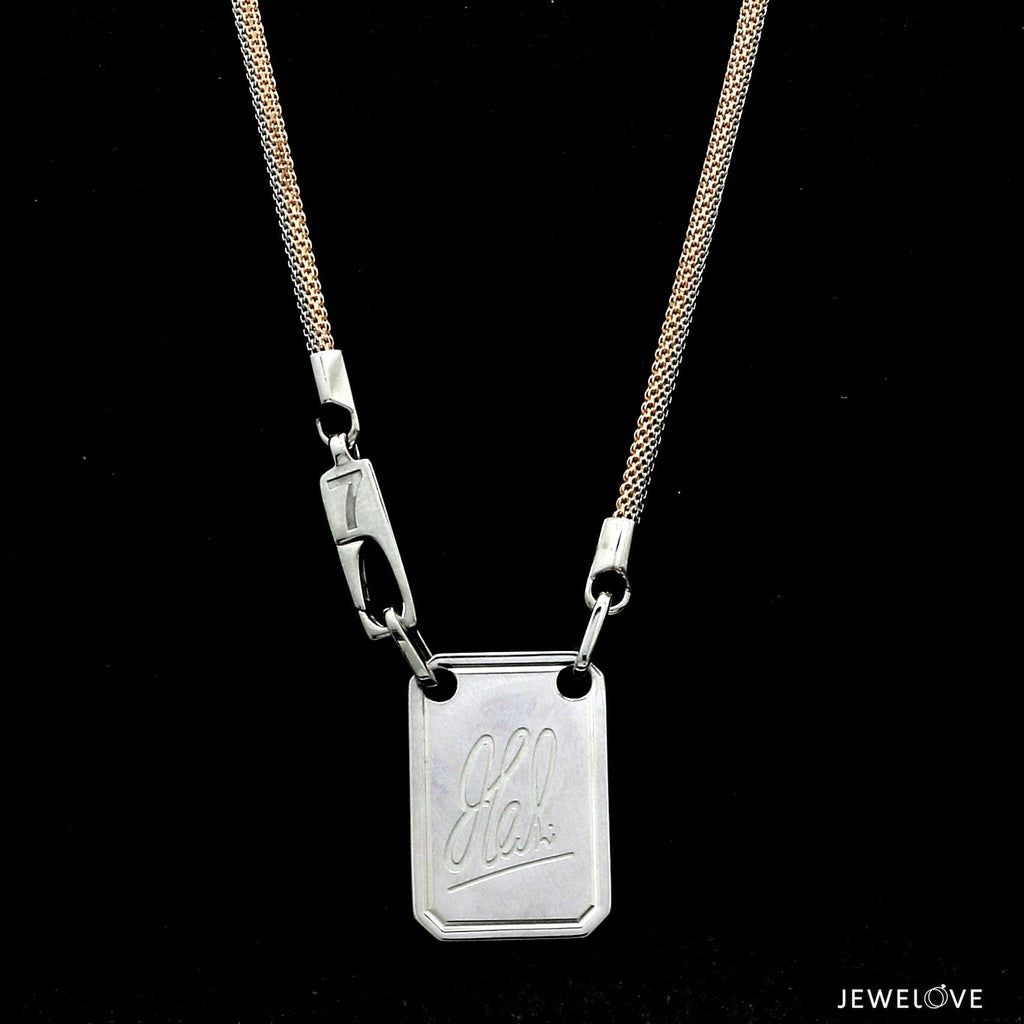 Jewelove™ Chains 22 inches Men of Platinum | 18K Rose Gold Pendant with Double Side Chain for Men JL PT CH MSD 102