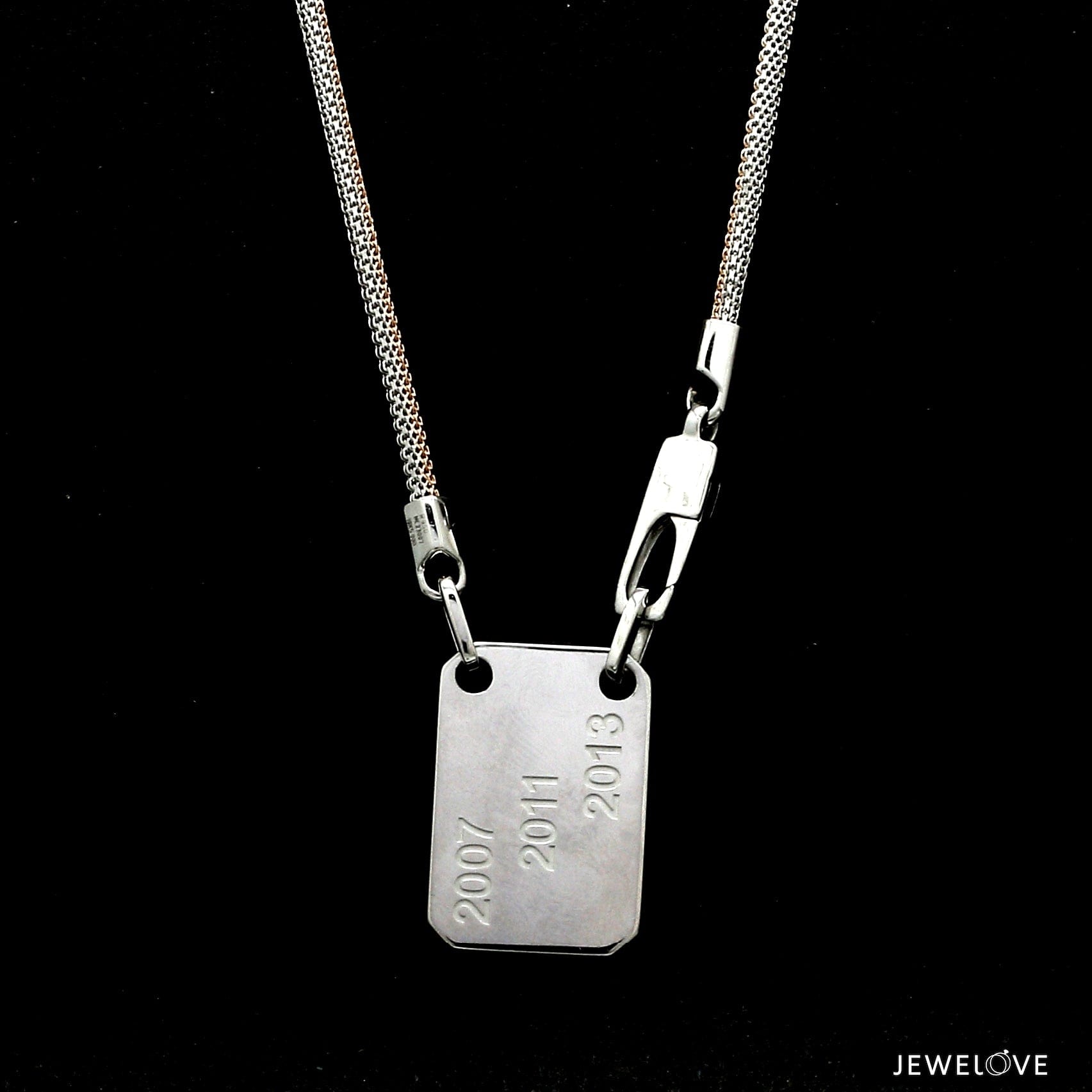 Jewelove™ Chains 22 inches Men of Platinum | 18K Rose Gold Pendant with Double Side Chain for Men JL PT CH MSD 102