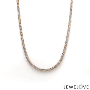 Jewelove™ Chains 22 inches Men of Platinum | 18K Rose Gold Pendant with Double Side Chain for Men JL PT CH MSD 102