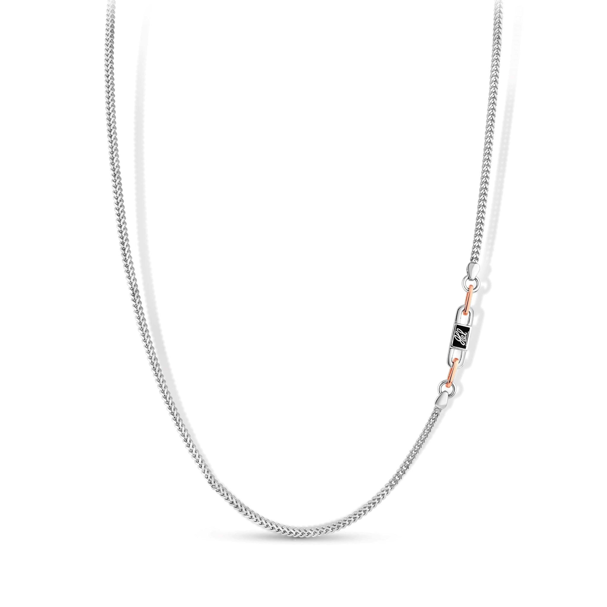 Jewelove™ Chains 24 inches Men of Platinum | 18K Rose Gold with Black Enamel Chain for Men JL PT CH MSD 103