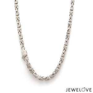 Jewelove™ Chains Men of Platinum | 3.5mm Designer Platinum Chain for Men JL PT CH 1330