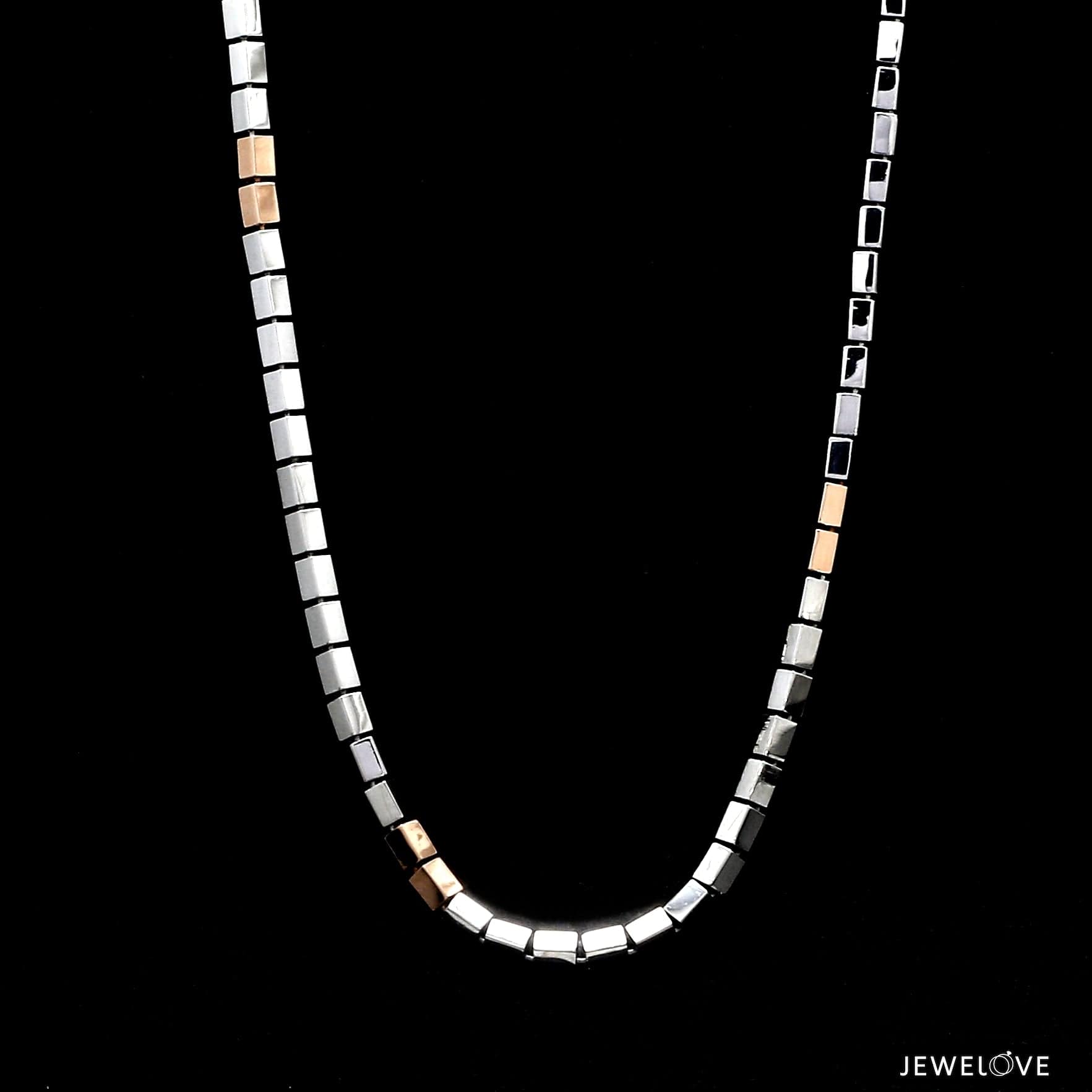 Jewelove™ Chains Men of Platinum | 3.5mm Platinum Rose Gold Heavy Chain for Men JL PT CH 1331