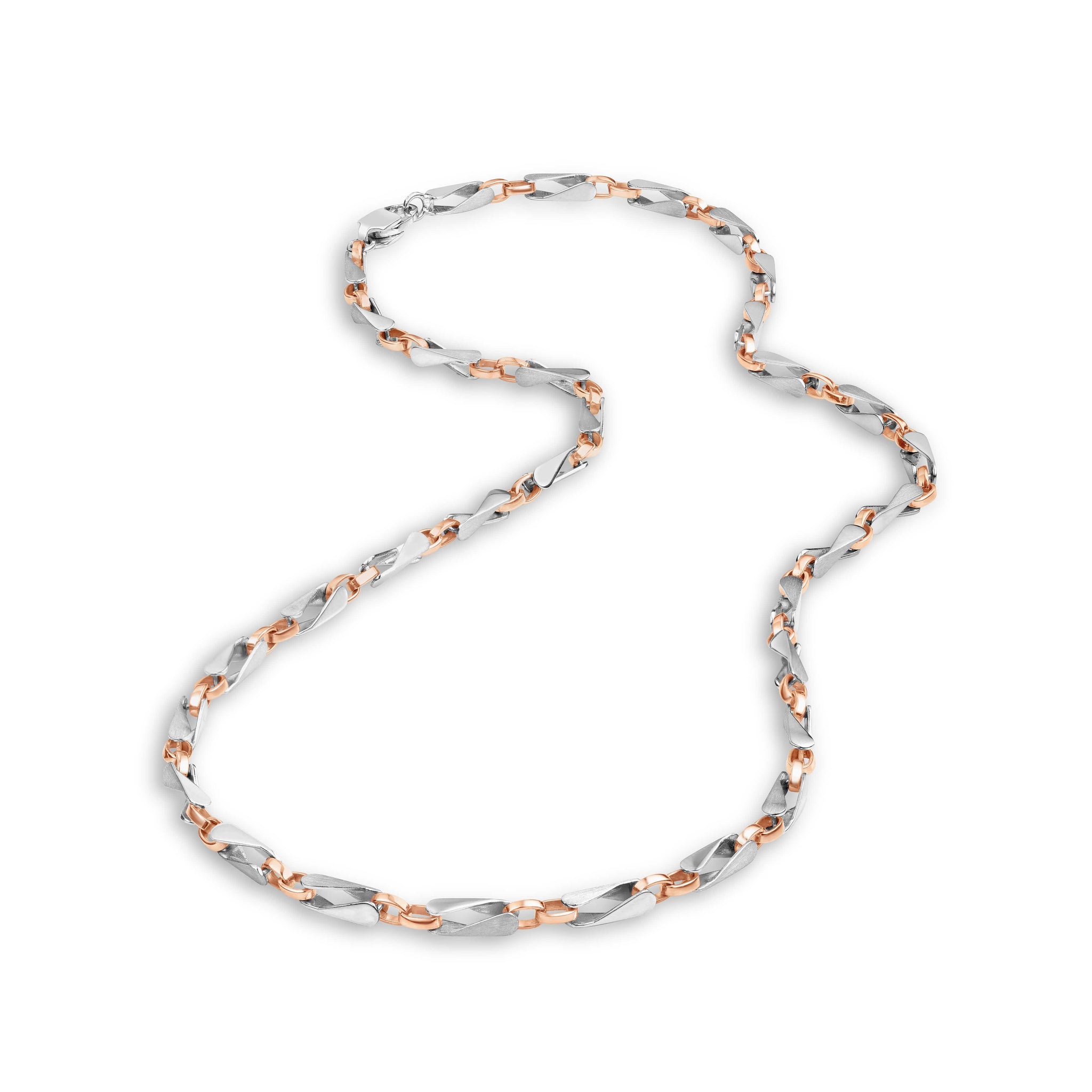 Jewelove™ Chains Men of Platinum | 3.5mm Pt + Rose Gold Chain for Men JL PT CH 1014-A