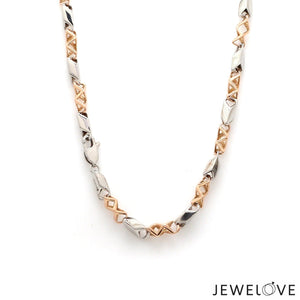 Jewelove™ Chains Men of Platinum | 4.5mm Platinum Rose Gold Matte & Hi-Polish Chain for Men JL PT CH 1267-A