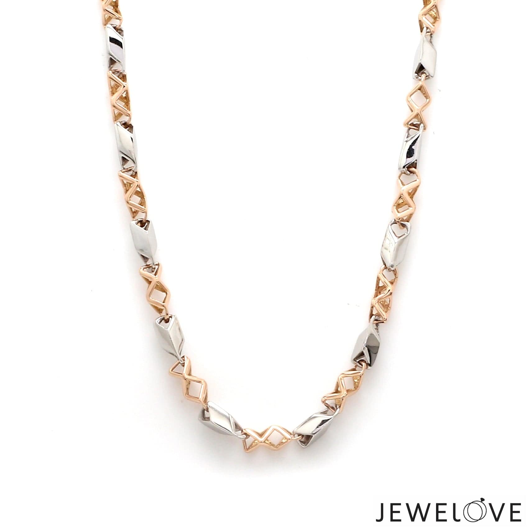 Jewelove™ Chains Men of Platinum | 4.5mm Platinum Rose Gold Matte & Hi-Polish Chain for Men JL PT CH 1267-A