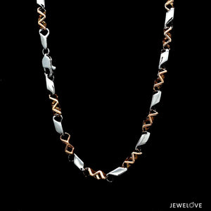 Jewelove™ Chains Men of Platinum | 4.5mm Platinum Rose Gold Matte & Hi-Polish Chain for Men JL PT CH 1267-A