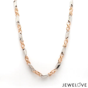 Jewelove™ Chains Men of Platinum | 4.5mm Platinum Rose Gold Matte & Hi-Polish Chain for Men JL PT CH 1267-A