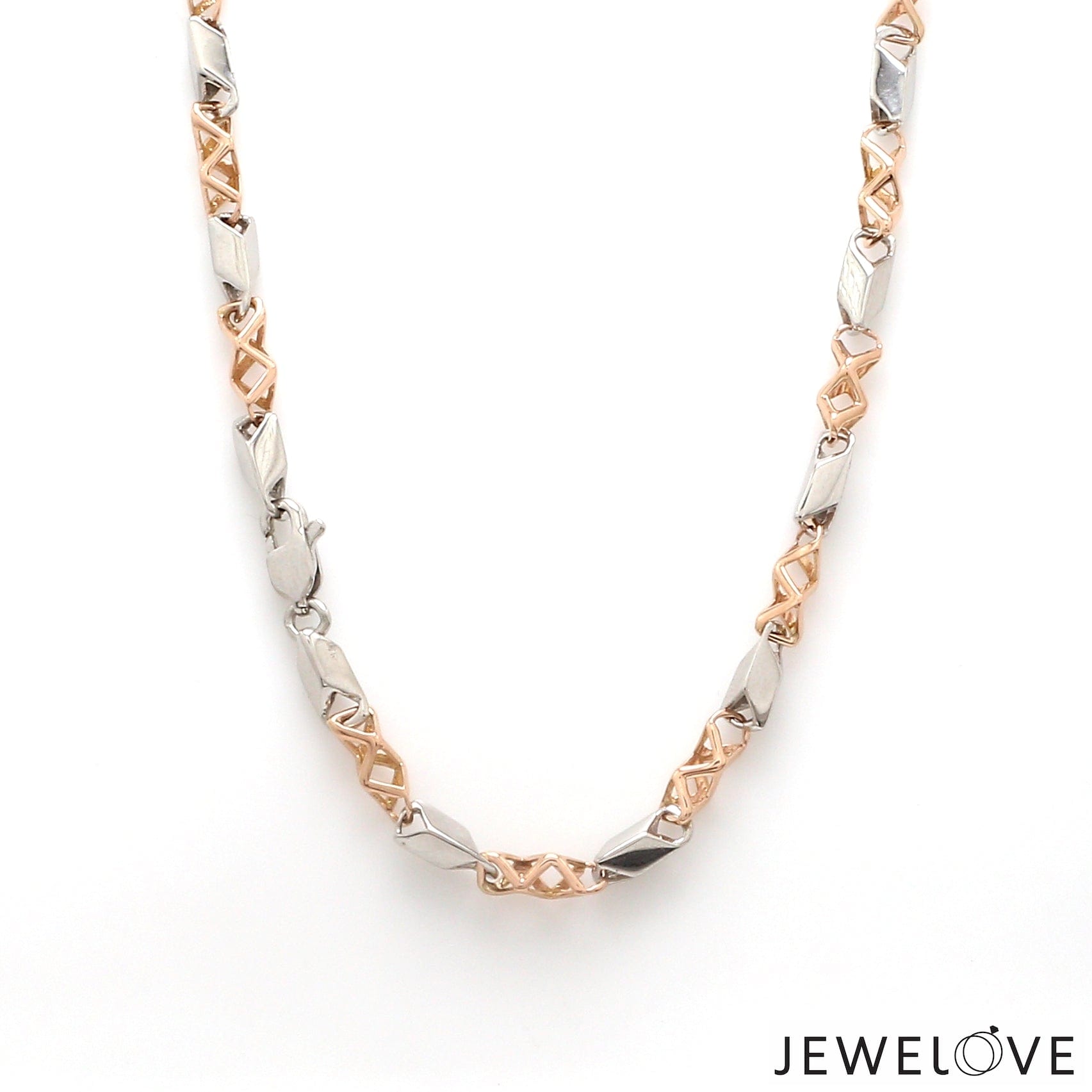 Jewelove™ Chains Men of Platinum | 4.5mm Platinum Rose Gold Matte & Hi-Polish Chain for Men JL PT CH 1267-A