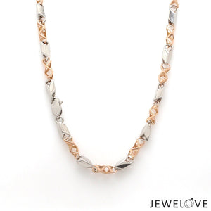 Jewelove™ Chains Men of Platinum | 4.5mm Platinum Rose Gold Matte & Hi-Polish Chain for Men JL PT CH 1267-A