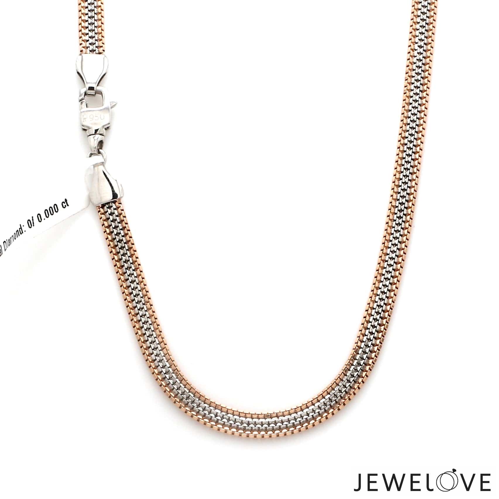 Jewelove™ Chains Men of Platinum | 4.75 mm Platinum Rose Gold Chain for Men JL PT CH 1320