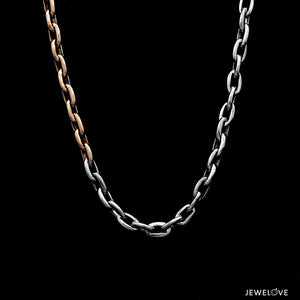 Jewelove™ Chains Men of Platinum | 4.75mm Platinum Rose Gold Heavy Cable Chain for Men JL PT CH 1351