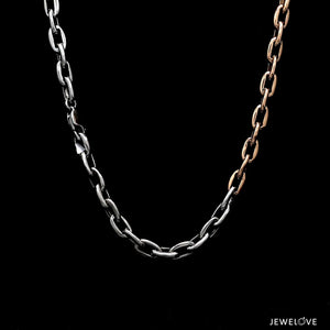 Jewelove™ Chains Men of Platinum | 4.75mm Platinum Rose Gold Heavy Cable Chain for Men JL PT CH 1351