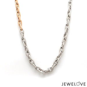 Jewelove™ Chains Men of Platinum | 4.75mm Platinum Rose Gold Heavy Cable Chain for Men JL PT CH 1351