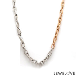 Jewelove™ Chains Men of Platinum | 4.75mm Platinum Rose Gold Heavy Cable Chain for Men JL PT CH 1351