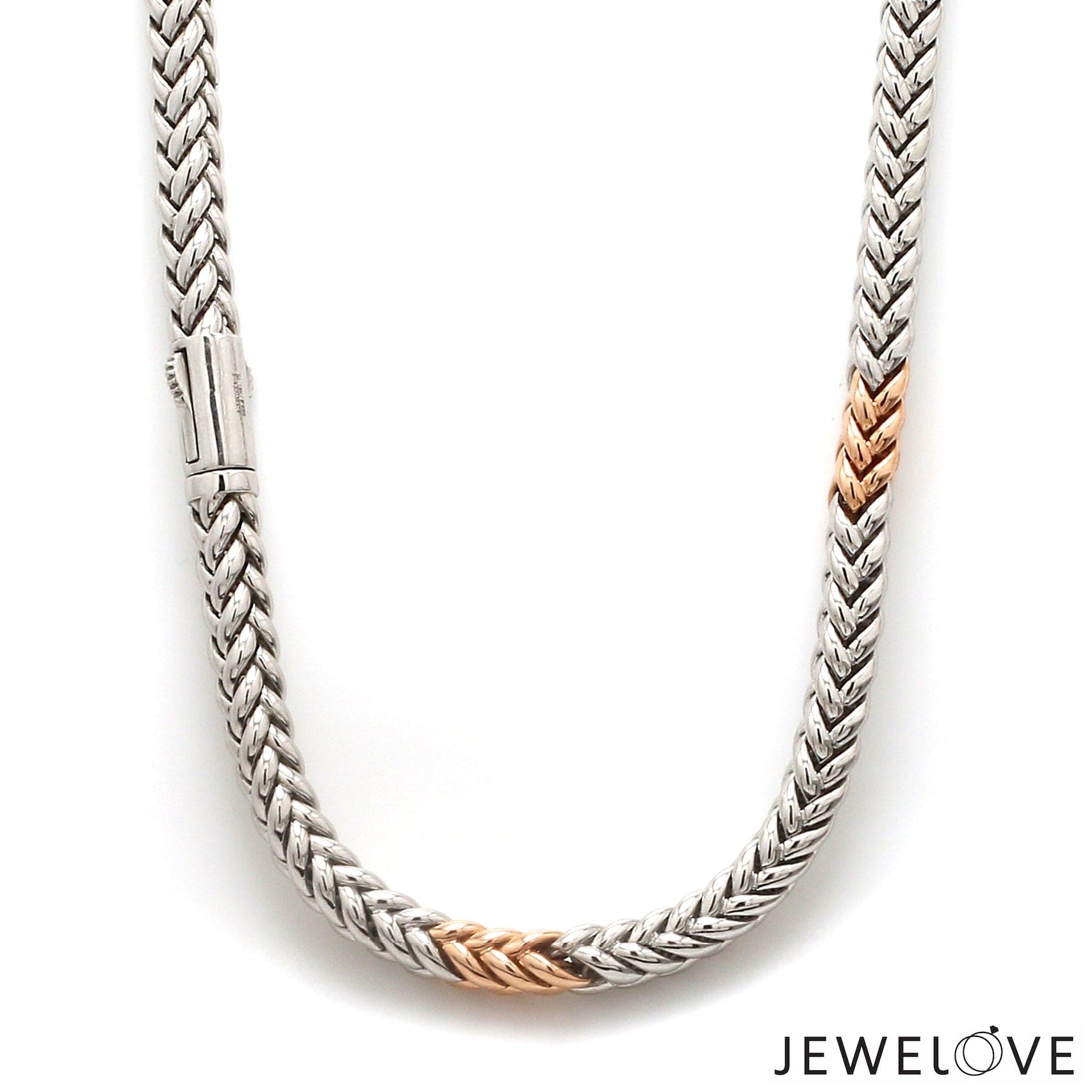 Jewelove™ Chains Men of Platinum | 5.5mm Platinum Rose Gold Heavy Chain for Men JL PT CH 1319