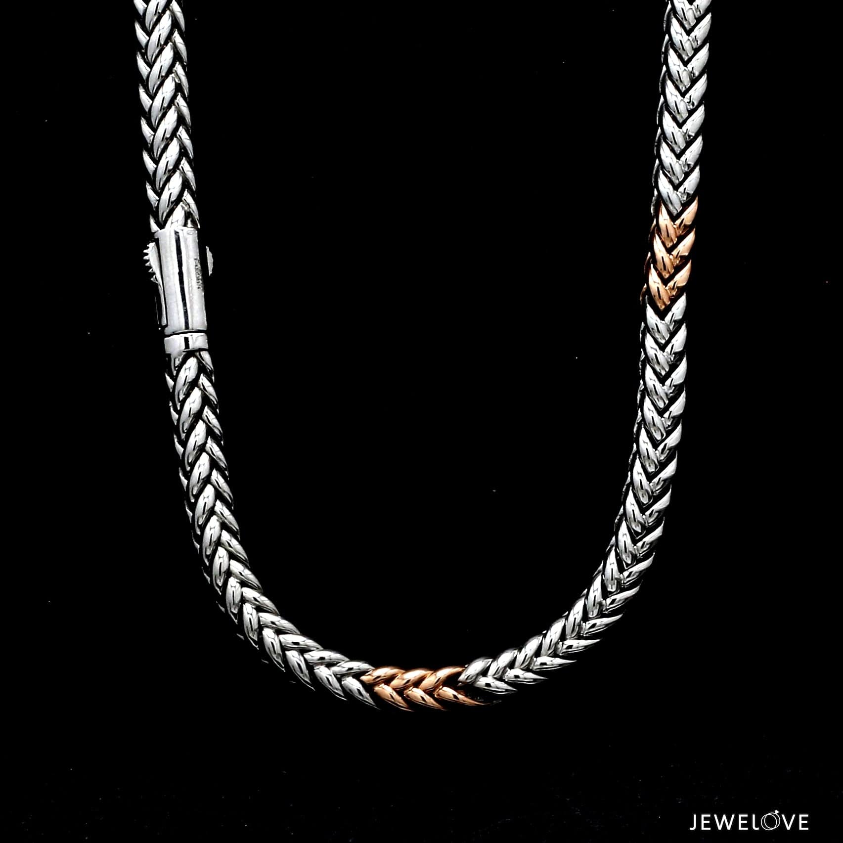 Jewelove™ Chains Men of Platinum | 5.5mm Platinum Rose Gold Heavy Chain for Men JL PT CH 1319