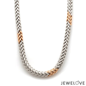 Jewelove™ Chains Men of Platinum | 5.5mm Platinum Rose Gold Heavy Chain for Men JL PT CH 1319