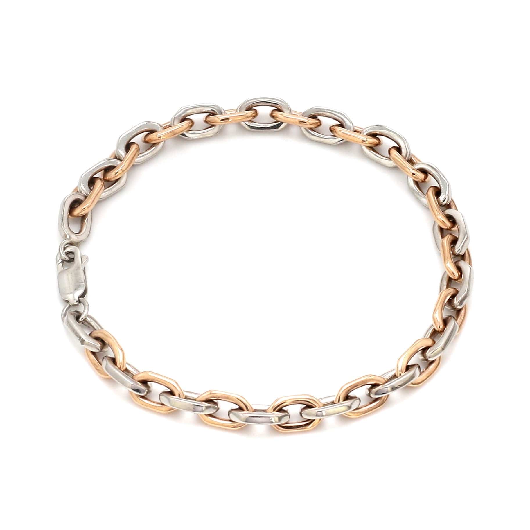 Jewelove™ Bangles & Bracelets Men of Platinum| 5.75mm Platinum & Rose Gold Bracelet for Men JL PTB 1281