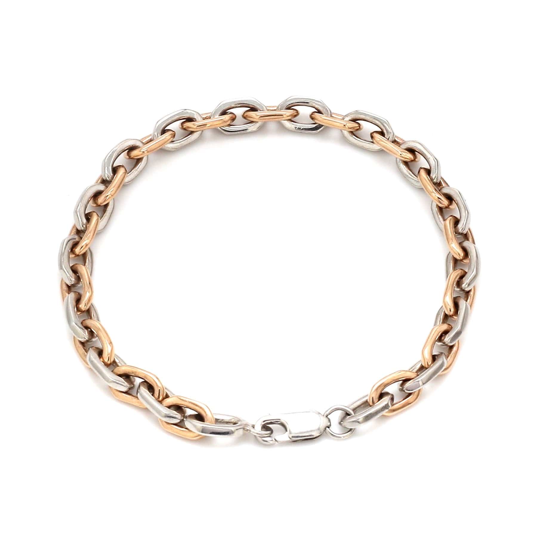 Jewelove™ Bangles & Bracelets Men of Platinum| 5.75mm Platinum & Rose Gold Bracelet for Men JL PTB 1281