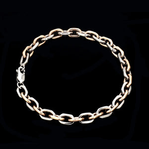 Jewelove™ Bangles & Bracelets Men of Platinum| 5.75mm Platinum & Rose Gold Bracelet for Men JL PTB 1281