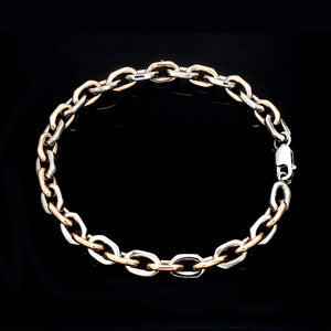 Jewelove™ Bangles & Bracelets Men of Platinum| 5.75mm Platinum & Rose Gold Bracelet for Men JL PTB 1281