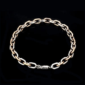 Jewelove™ Bangles & Bracelets Men of Platinum| 5.75mm Platinum & Rose Gold Bracelet for Men JL PTB 1281