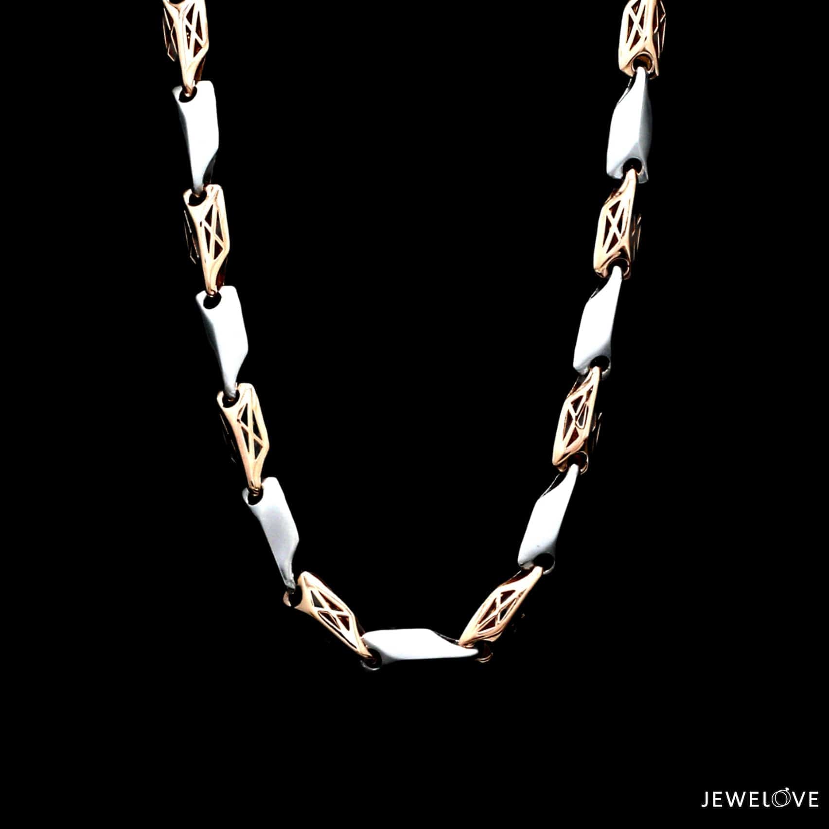 Jewelove™ Chains Men of Platinum | 5.75mm Rose Gold Fusion Chain for Men JL PT CH 1310