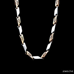 Jewelove™ Chains Men of Platinum | 5.75mm Rose Gold Fusion Chain for Men JL PT CH 1310