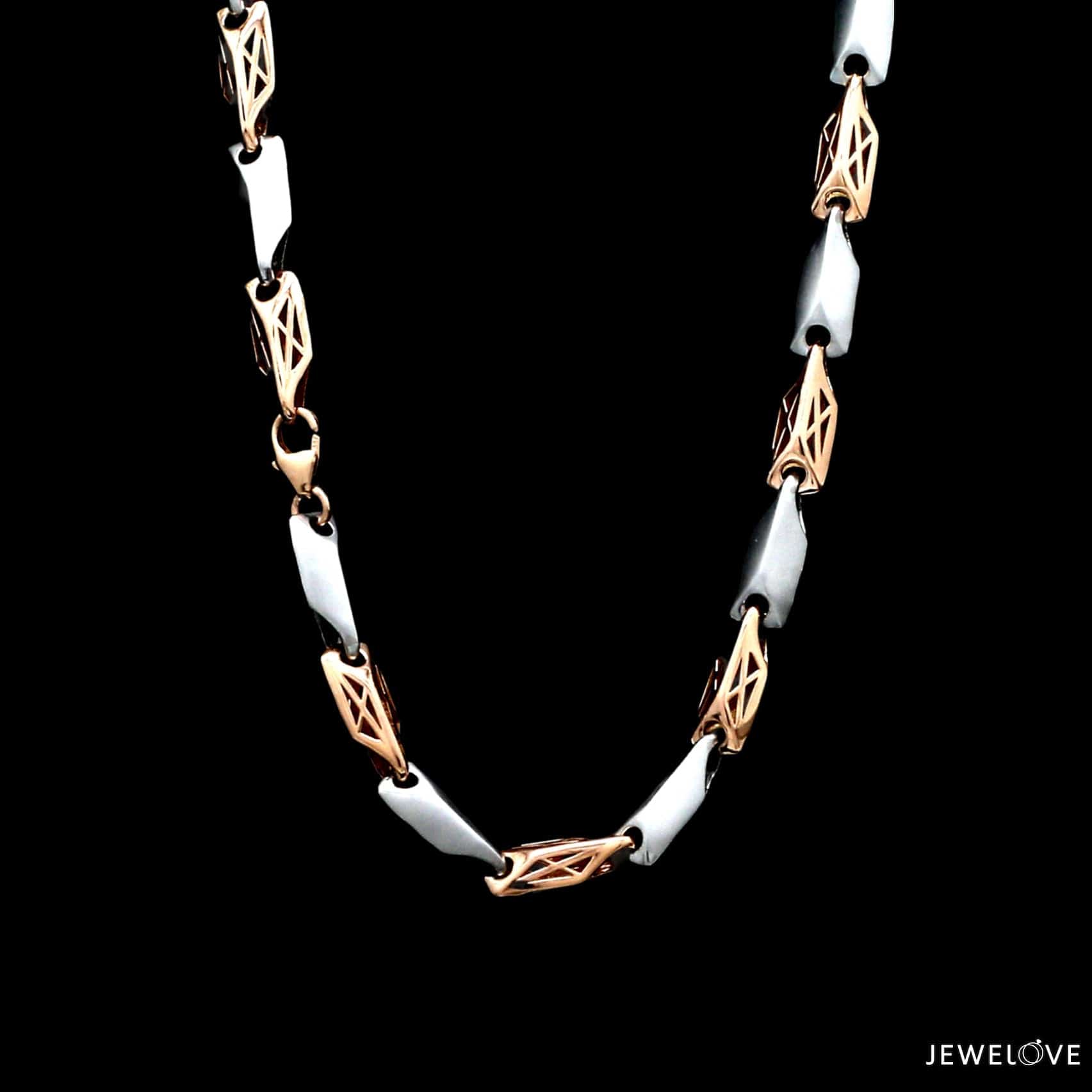 Jewelove™ Chains Men of Platinum | 5.75mm Rose Gold Fusion Chain for Men JL PT CH 1310