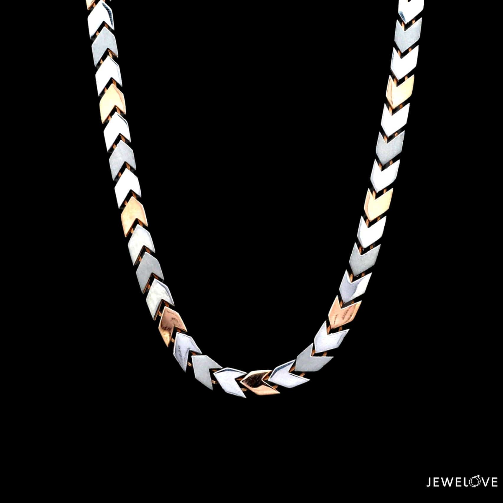 Jewelove™ Chains Men of Platinum | 5mm Rose Gold Fusion Chain for Men JL PT CH 1307