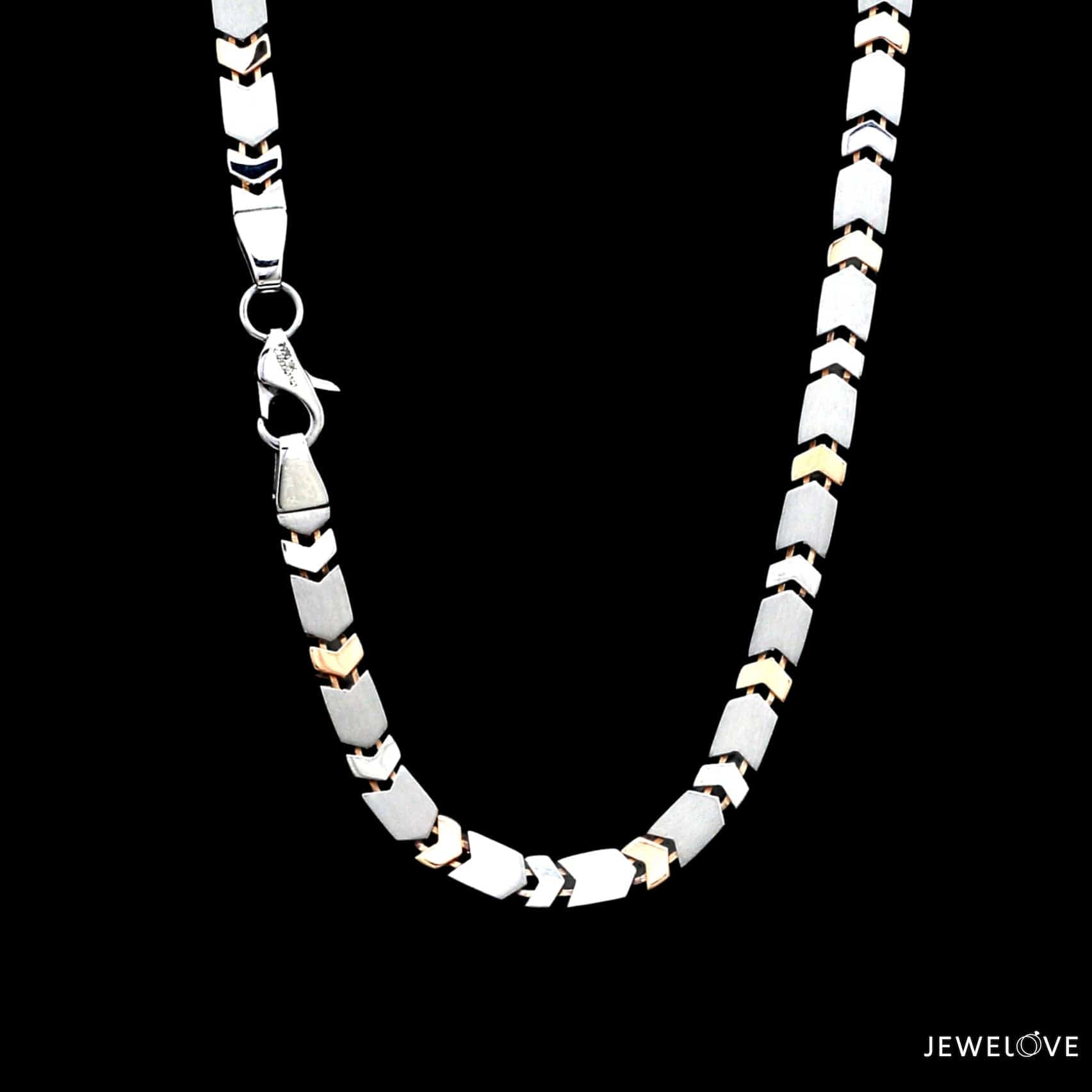 Jewelove™ Chains Men of Platinum | 5mm Rose Gold Fusion Chain for Men JL PT CH 1308