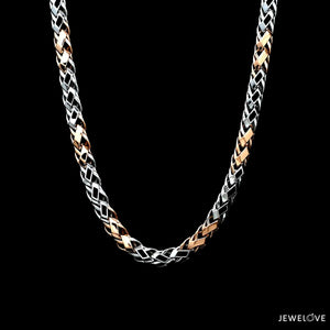 Jewelove™ Chains Men of Platinum | 5mm Rose Gold Fusion Chain for Men JL PT CH 1311